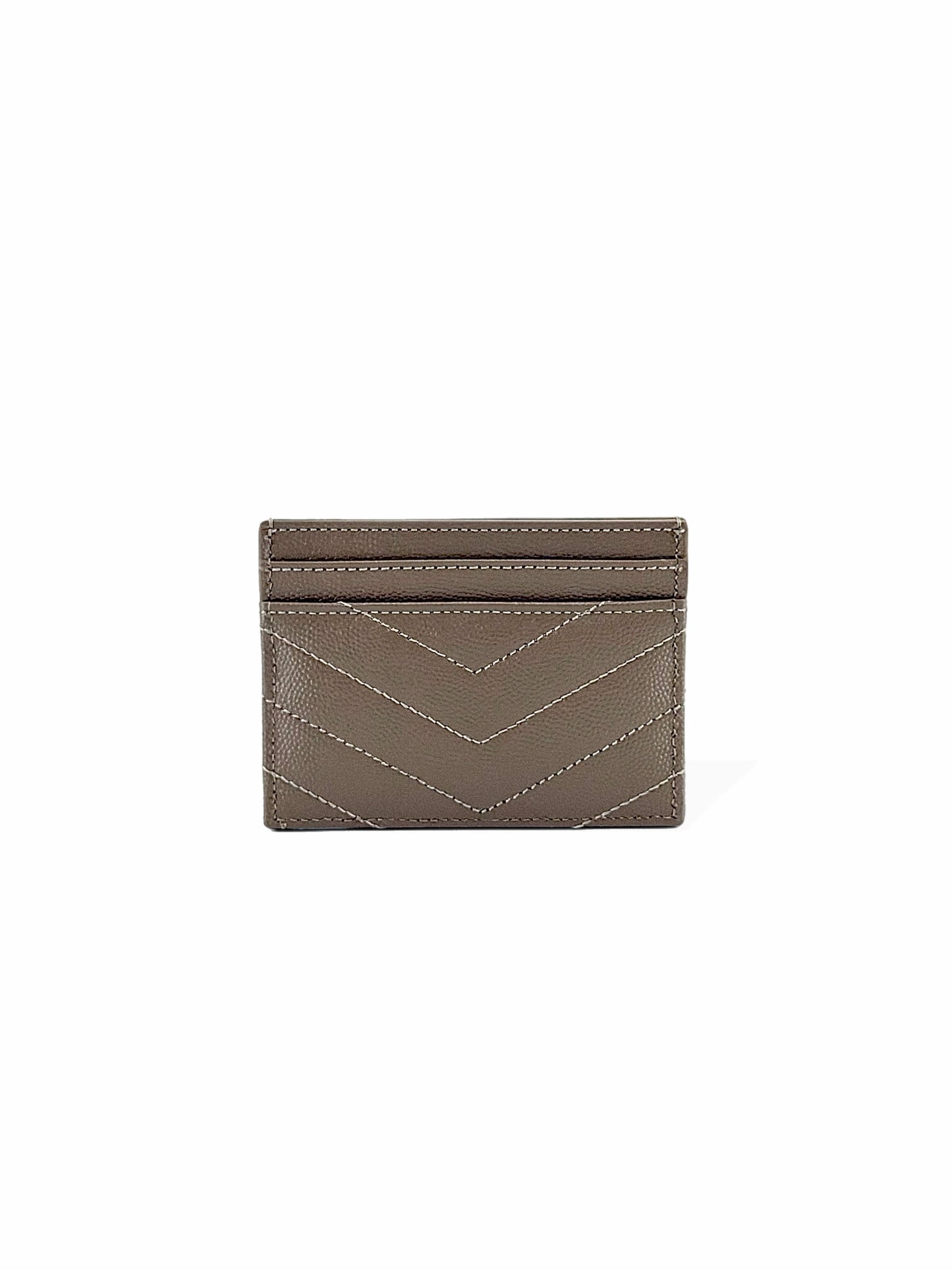 Pre-Owned Saint Laurent Matelasse Monogram Cardholder Leather Card Holder