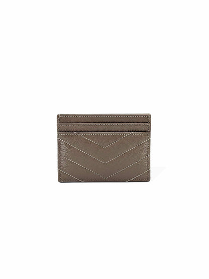 Pre-Owned Saint Laurent Matelasse Monogram Cardholder Leather Card Holder
