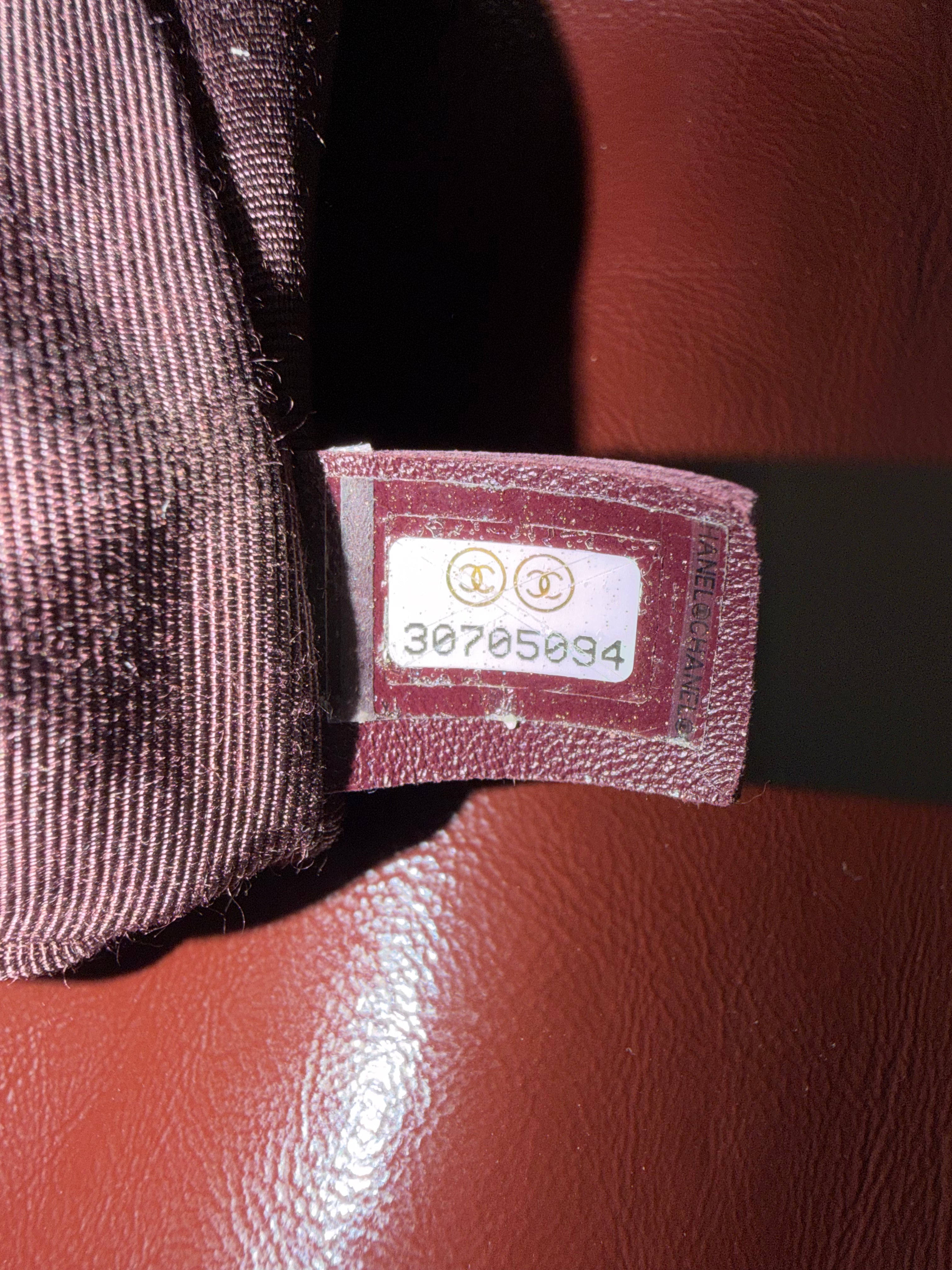 Pre-Owned Chanel 19 Large Shiny Burgundy Crossbody Bag