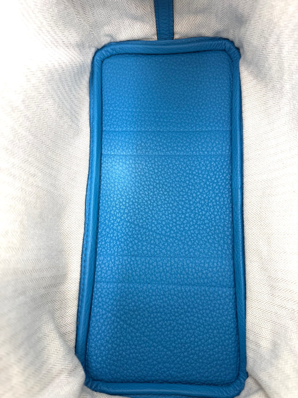 Pre-Owned Hermès Garden Party 30 Bleu Zanzibar Negonda Leather Tote Bag Palladium Hardware