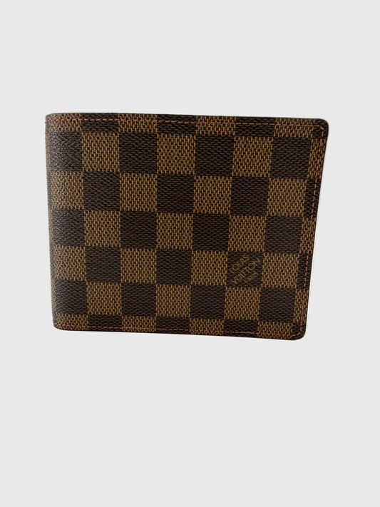 Louis Vuitton Damier Ebene Canvas Leather Bifold Wallet