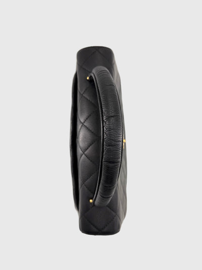 Chanel Vintage Caviar Leather Kelly Bag Black Gold Hardware
