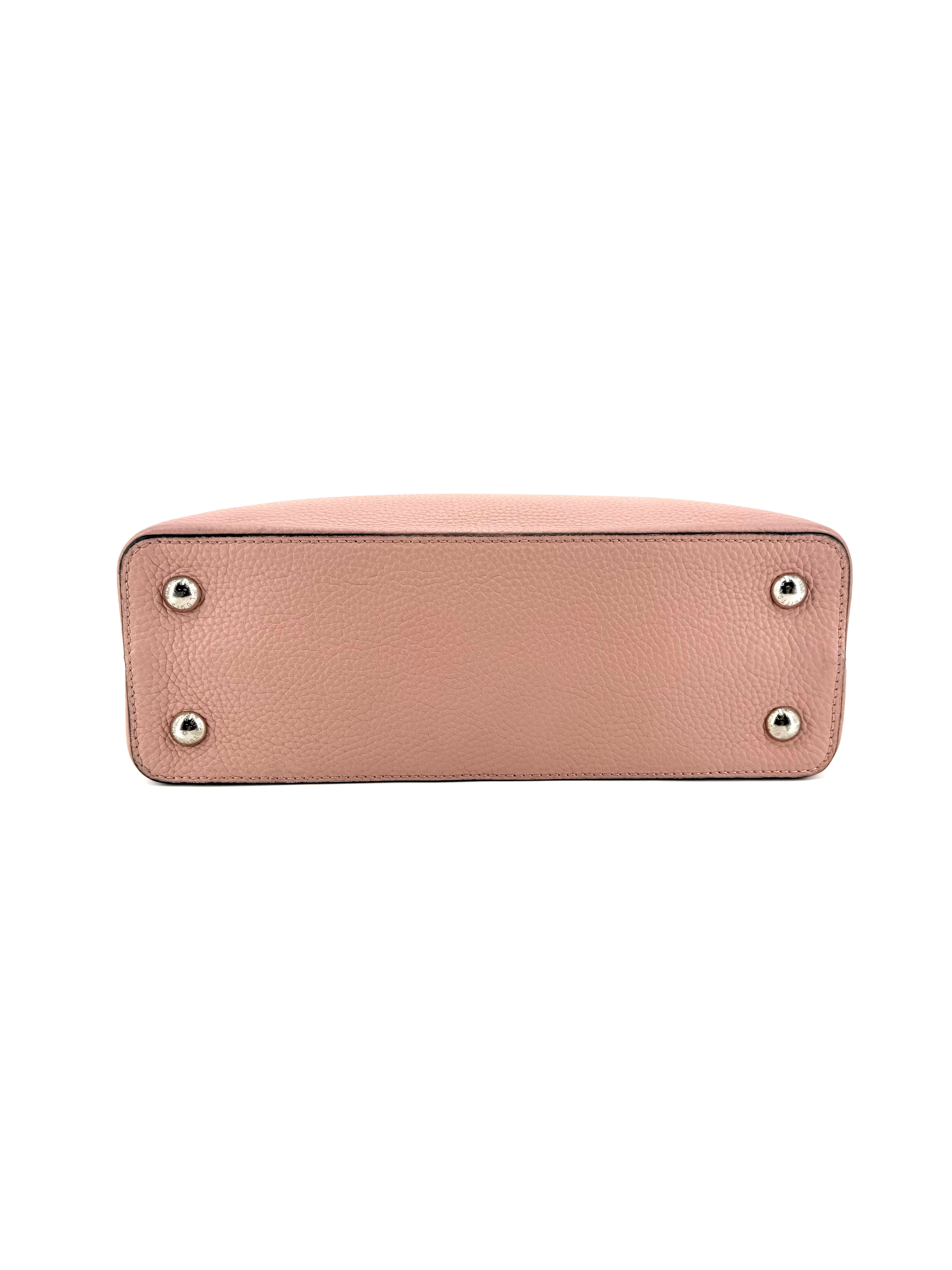 Pre-Owned Louis Vuitton Capucines MM Pink Taurillon Leather Top Handle Bag