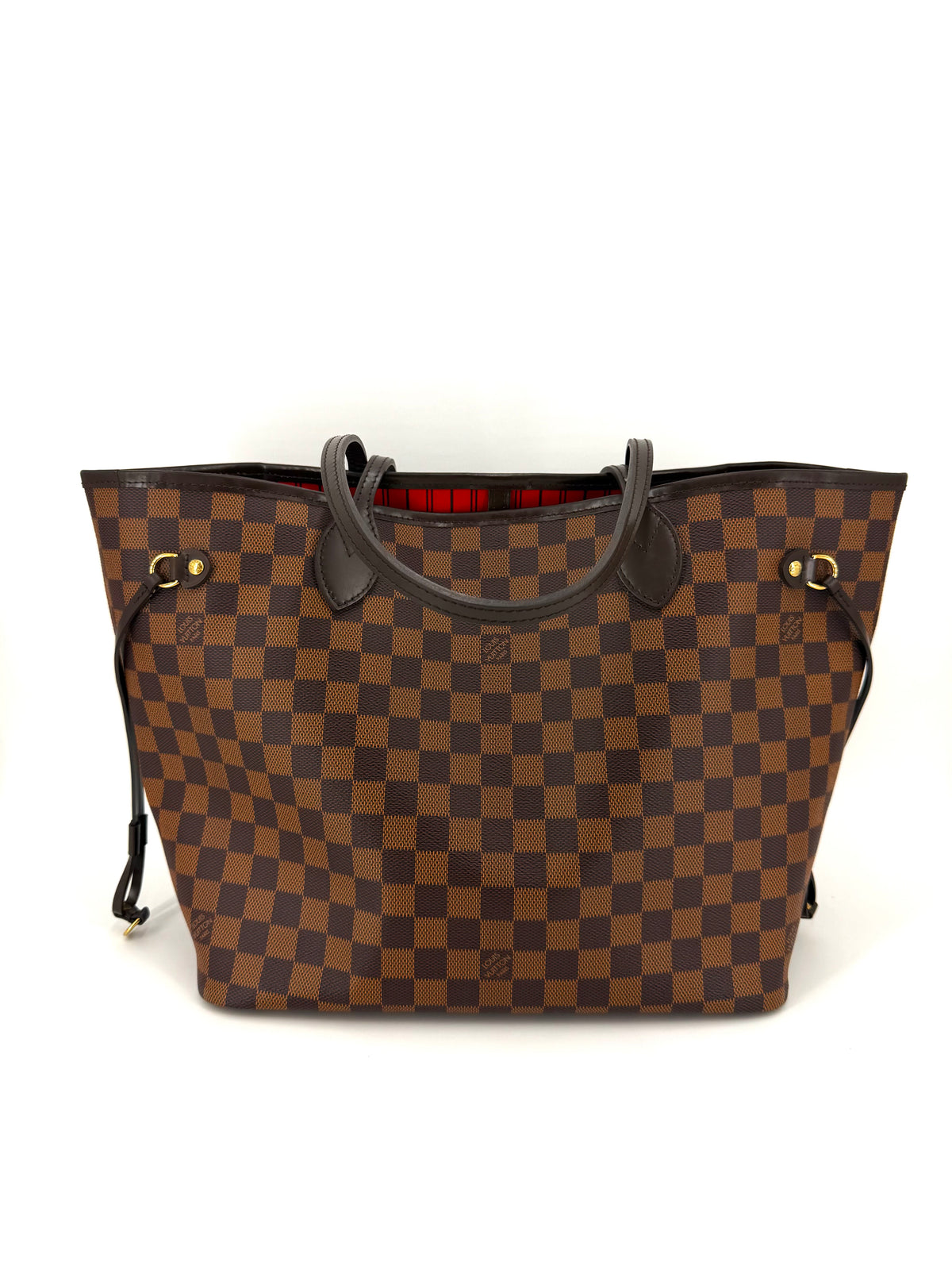 Pre-owned Louis Vuitton Neverfull MM Damier Ebene Bag with Pouch
