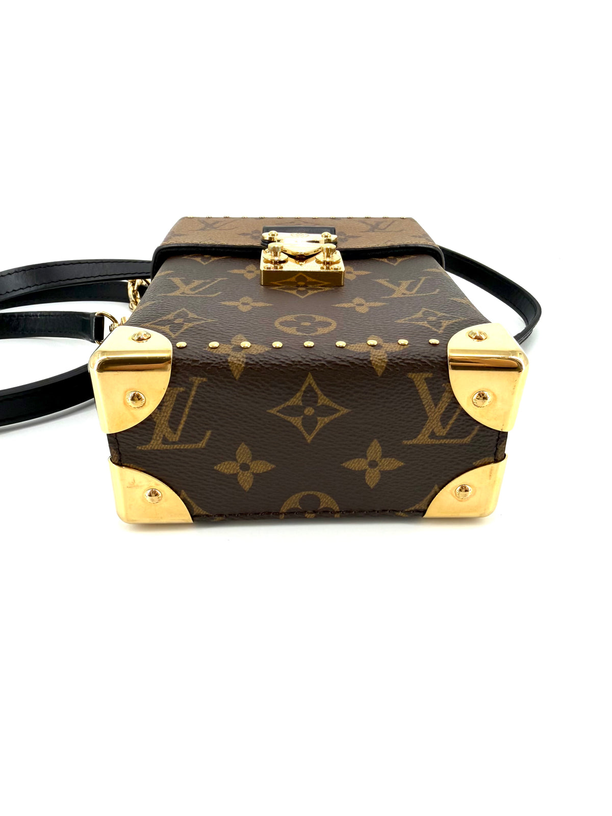 Pre-owned Louis Vuitton Camera Box Monogram Reverse Trunk Bag S-Lock Top Handle