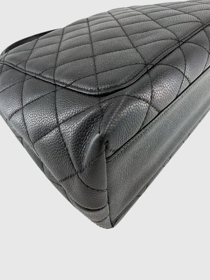 Chanel Vintage Caviar Leather Kelly Bag Black Gold Hardware