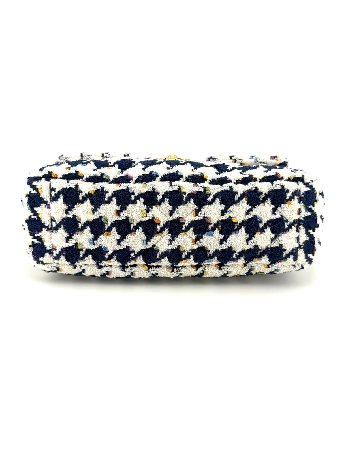 Pre-Owned Chanel 19 Tweed Houndstooth Multicolor Large Bag