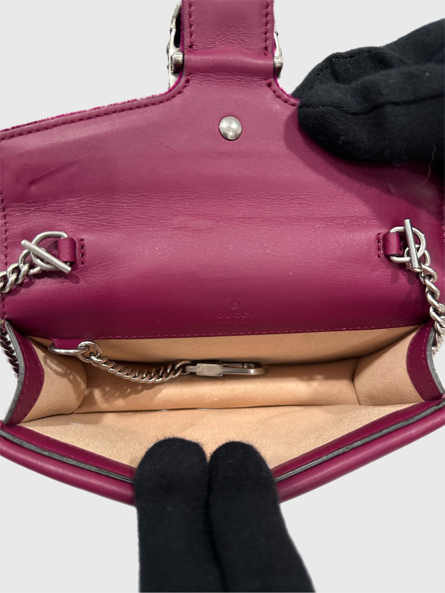 Gucci Purple Velvet Crystal Dionysus Super Mini Bag