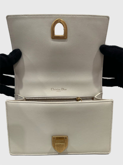 Christian Dior Cream Lambskin Studded Diorama Small Crossbody Bag