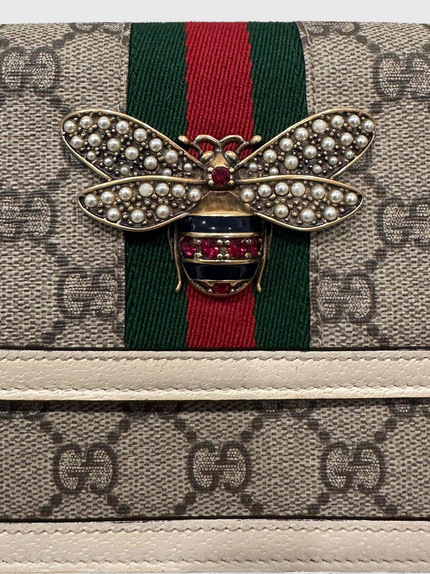Gucci Queen Margaret Bee Crossbody Wallet on Chain WOC