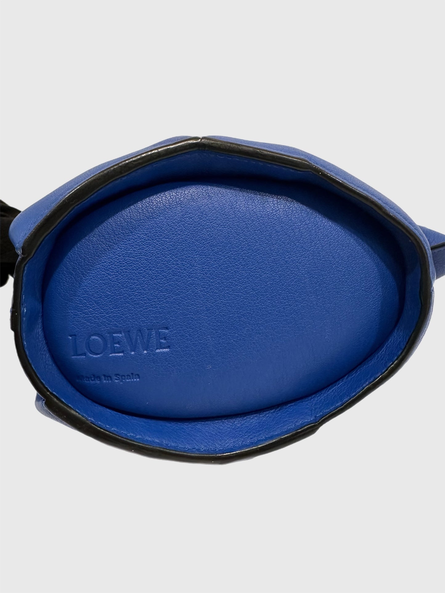 Loewe Blue Calfskin Leather Mini Elephant Crossbody Bag