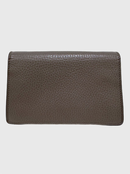 Gucci Gray Leather Crystal Dionysus Super Mini Bag