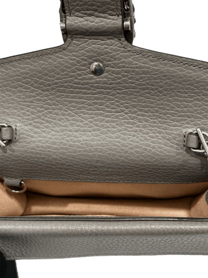 Gucci Gray Leather Crystal Dionysus Super Mini Bag