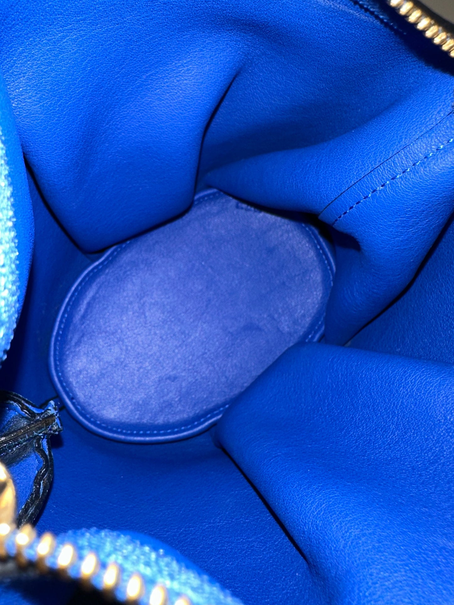 Loewe Blue Calfskin Leather Mini Elephant Crossbody Bag