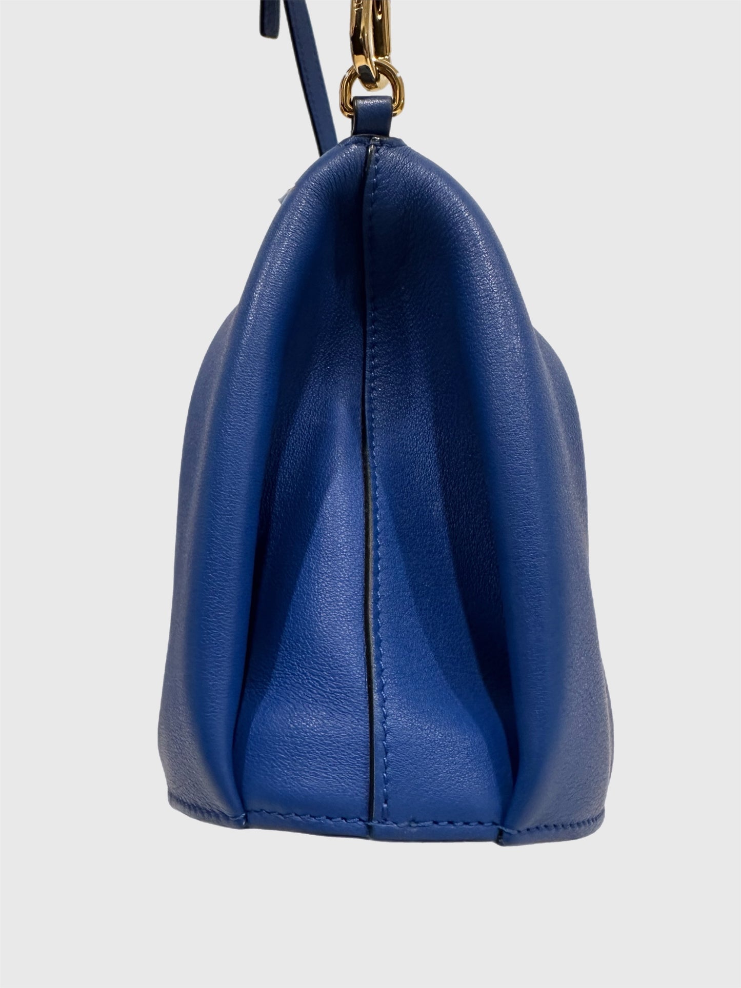 Loewe Blue Calfskin Leather Mini Elephant Crossbody Bag