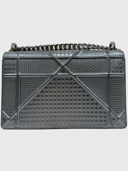 Christian Dior Metallic Patent Micro-Cannage Medium Diorama Flap Bag