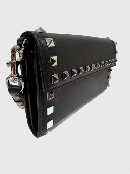Valentino Rockstud Wristlet Travel Wallet