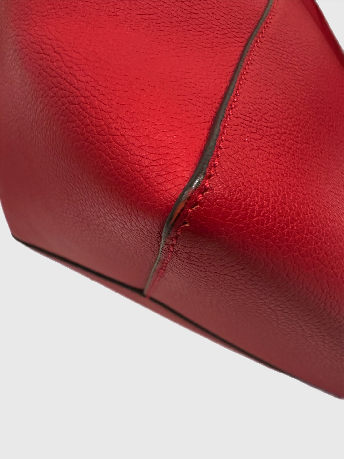 Louis Vuitton Lockme Cabas Red Leather Tote Shoulder Bag