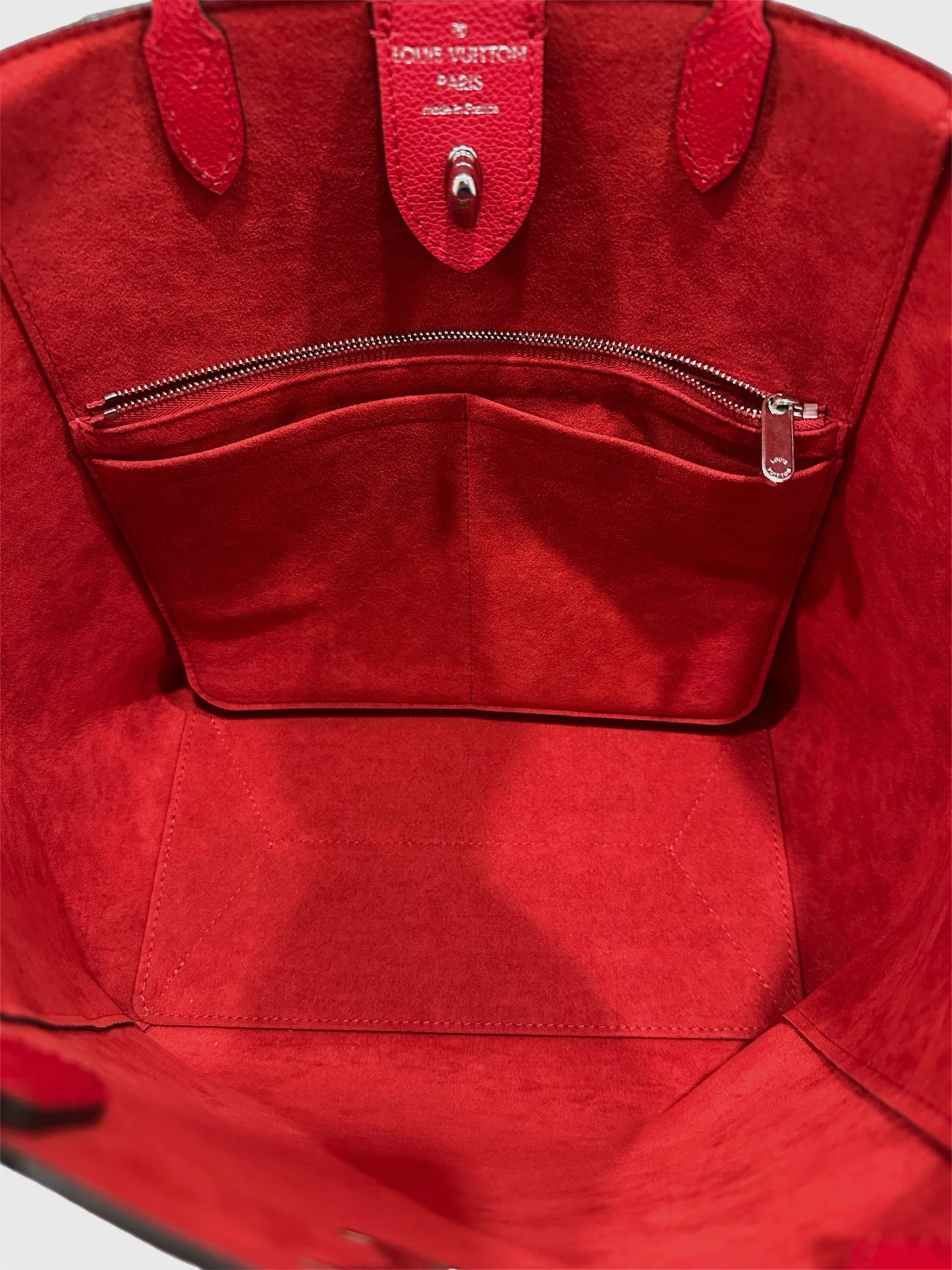 Louis Vuitton Lockme Cabas Red Leather Tote Shoulder Bag
