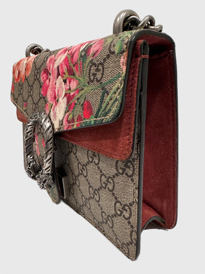 Gucci GG Supreme Red Pink Blooms Floral Dionysus Mini Bag
