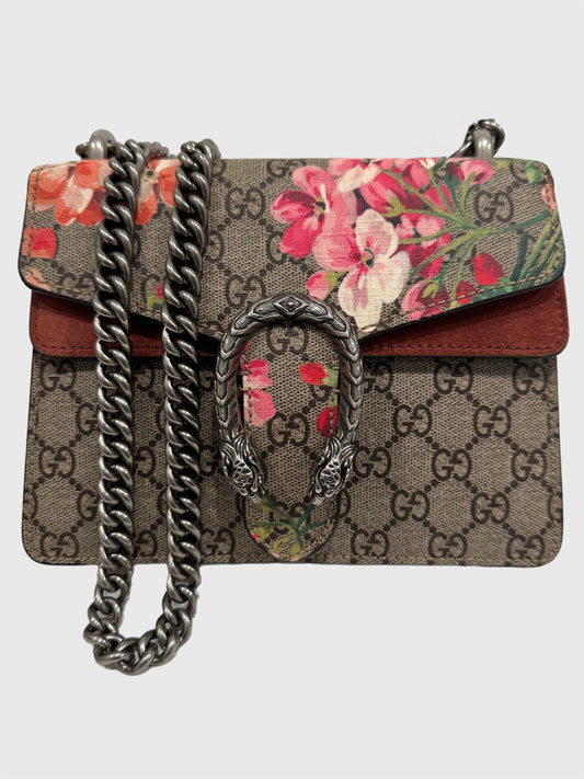 Gucci GG Supreme Red Pink Blooms Floral Dionysus Mini Bag