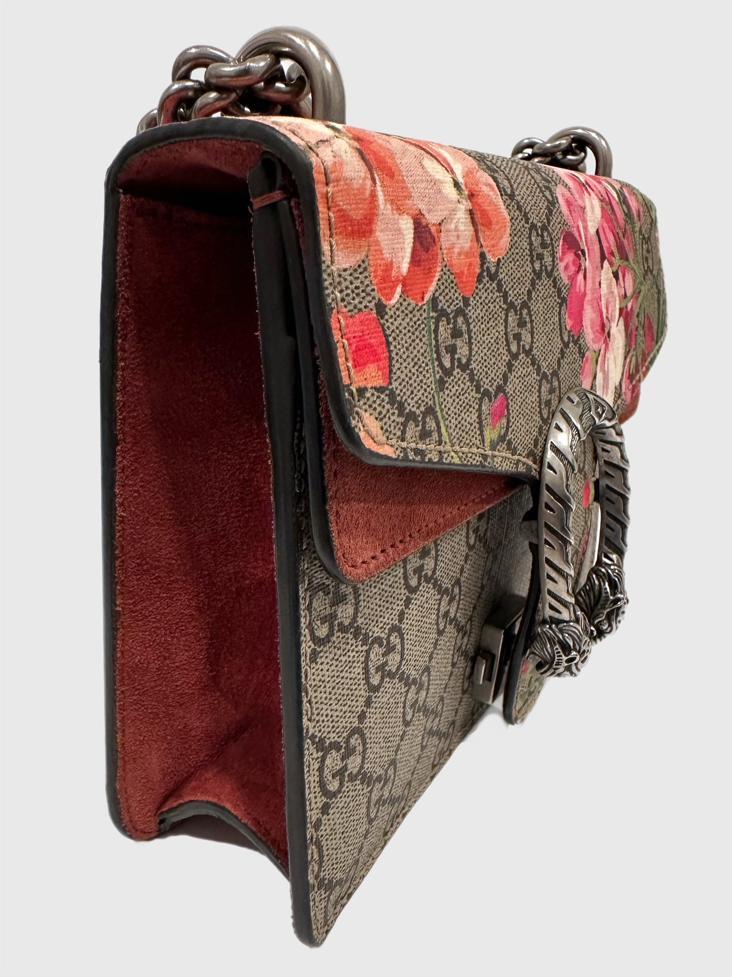 Gucci GG Supreme Red Pink Blooms Floral Dionysus Mini Bag