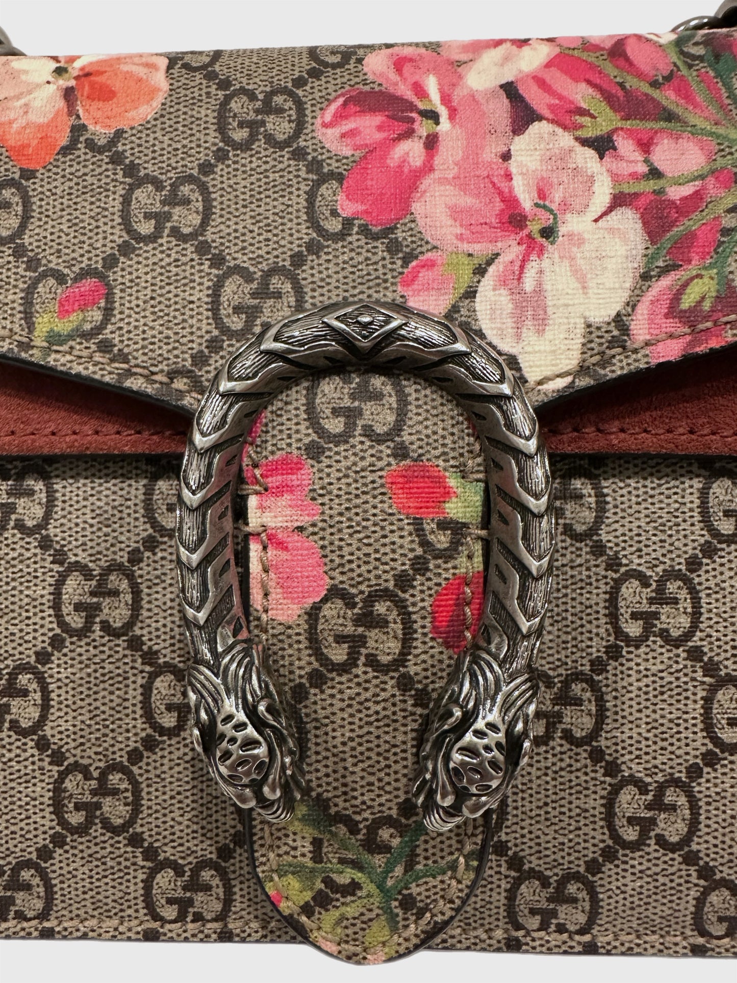 Gucci GG Supreme Red Pink Blooms Floral Dionysus Mini Bag