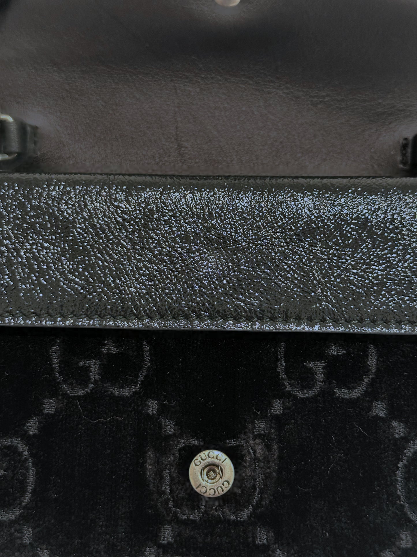 Gucci GG Black Velvet Crystal Dionysus Super Mini Bag