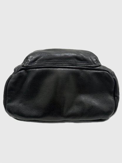 MCM Small Black Leather Lambskin Backpack