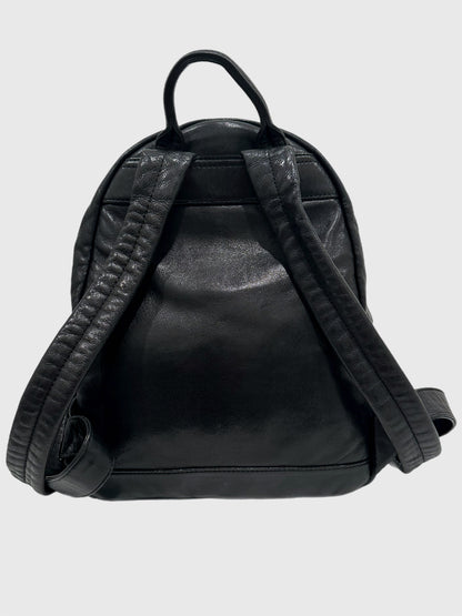 MCM Small Black Leather Lambskin Backpack