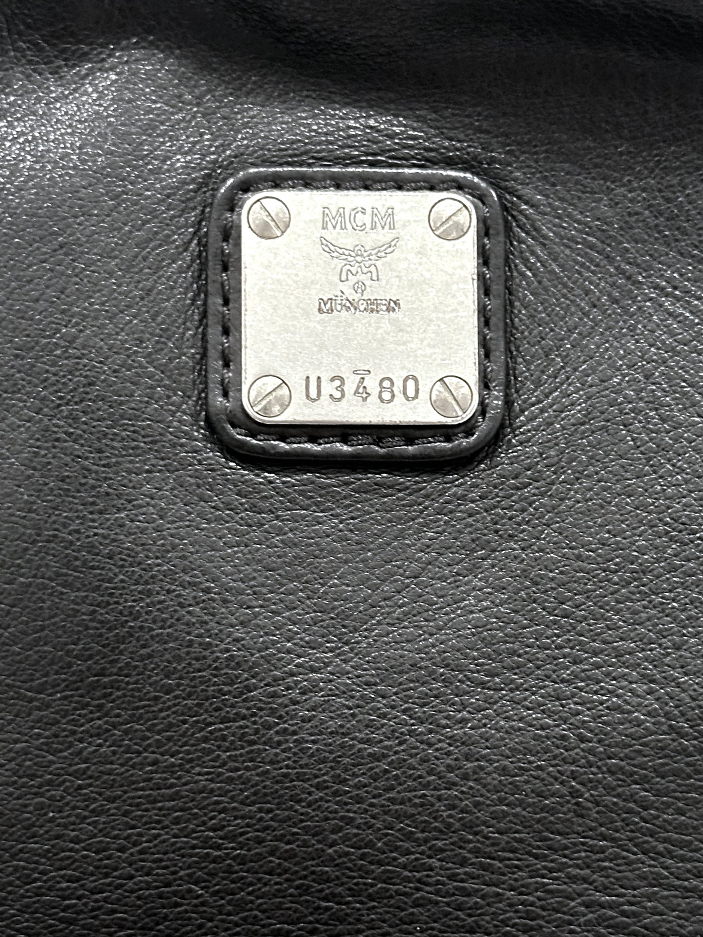 MCM Small Black Leather Lambskin Backpack