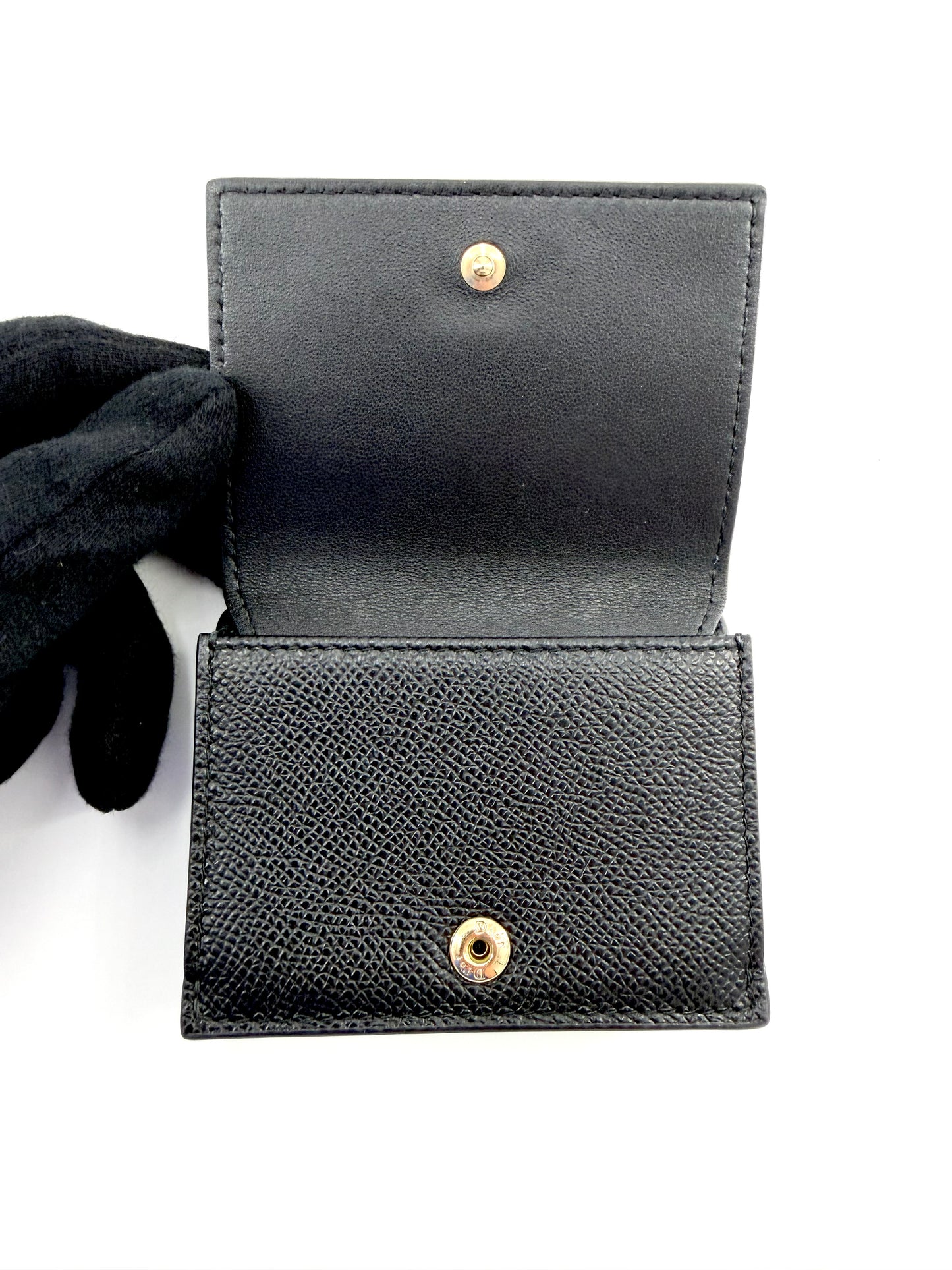 Christian Dior Leather Trifold Compact Wallet