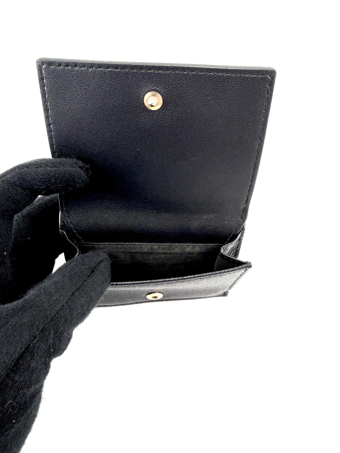 Christian Dior Leather Trifold Compact Wallet