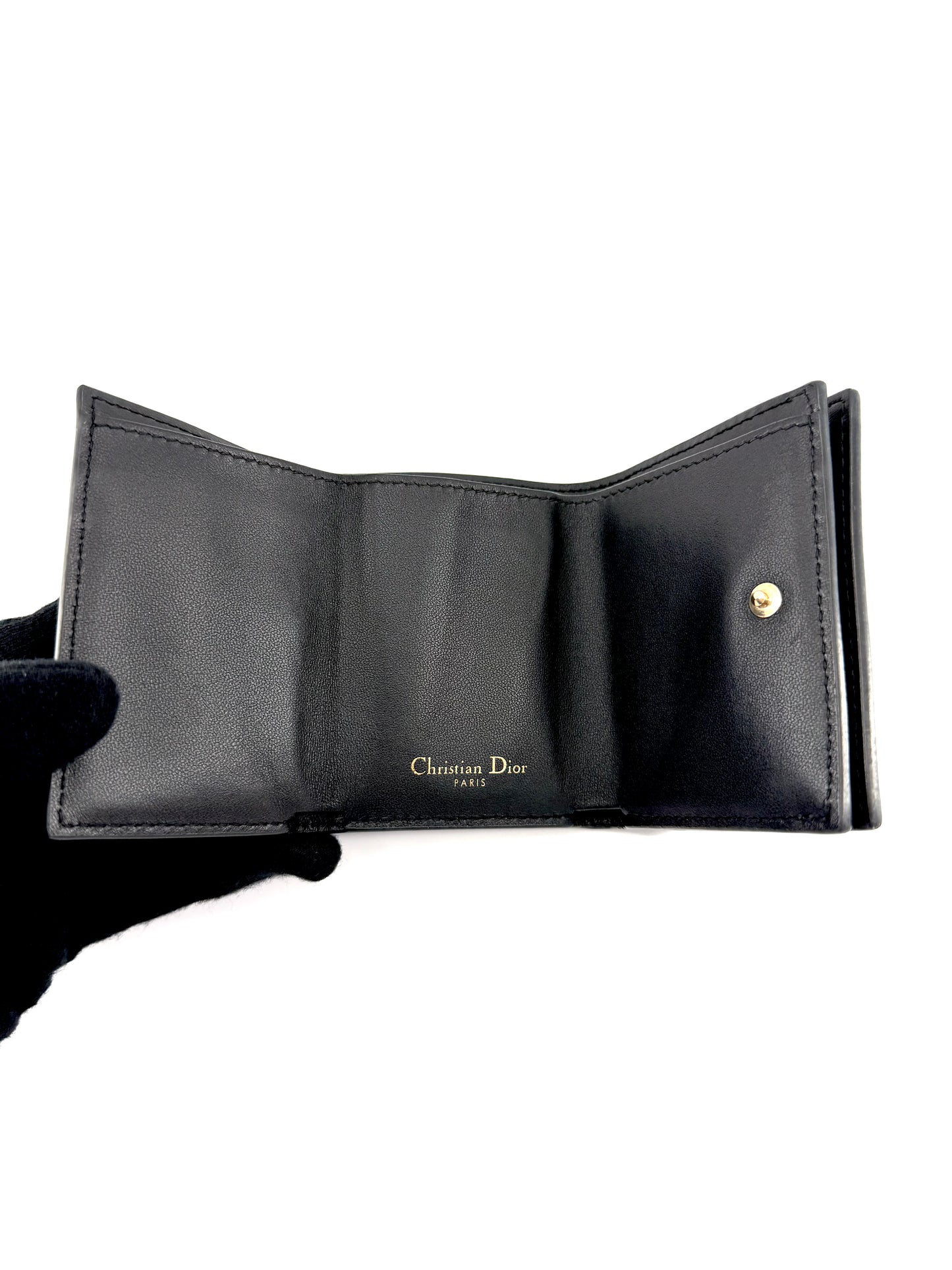 Christian Dior Leather Trifold Compact Wallet