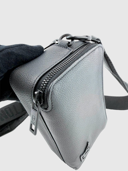 Louis Vuitton Alpha Wearable Black Leather Wallet with Crossbody Strap