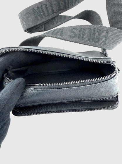 Louis Vuitton Alpha Wearable Black Leather Wallet with Crossbody Strap