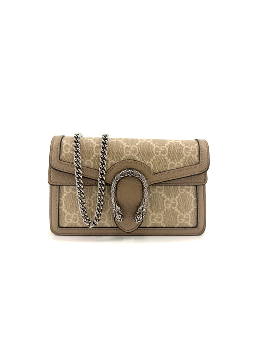 Gucci Dionysus GG Beige Canvas and Leather Mini Crossbody Bag