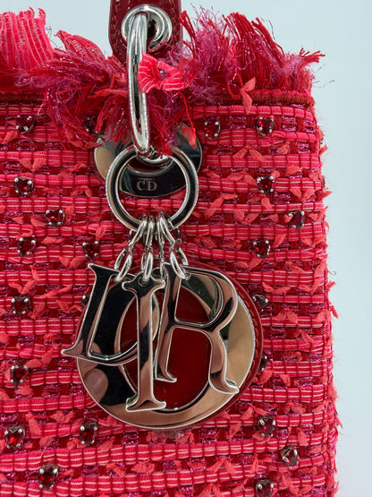 Christian Dior Lady Dior Red Tweed Medium Bag
