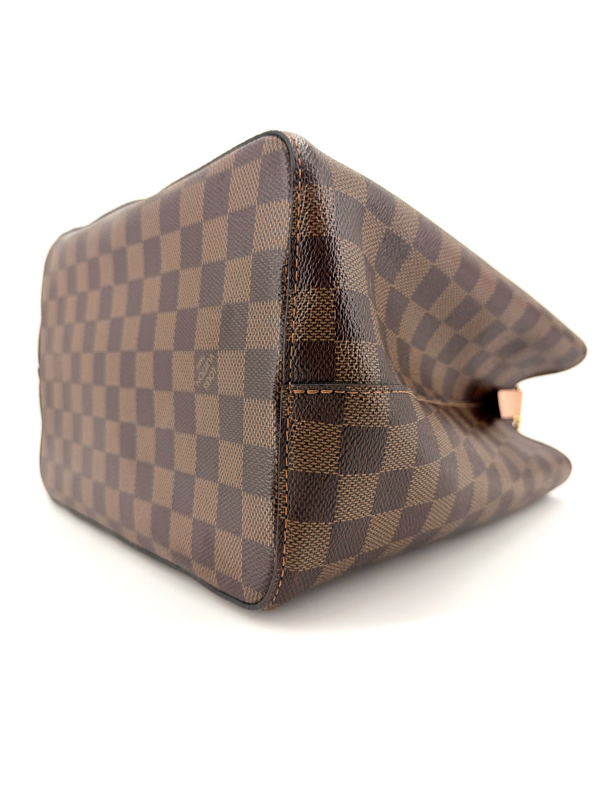 Pre-Owned Louis Vuitton NéoNoé MM Damier Ebene Canvas Bucket Bag Venus Pink Leather Trim