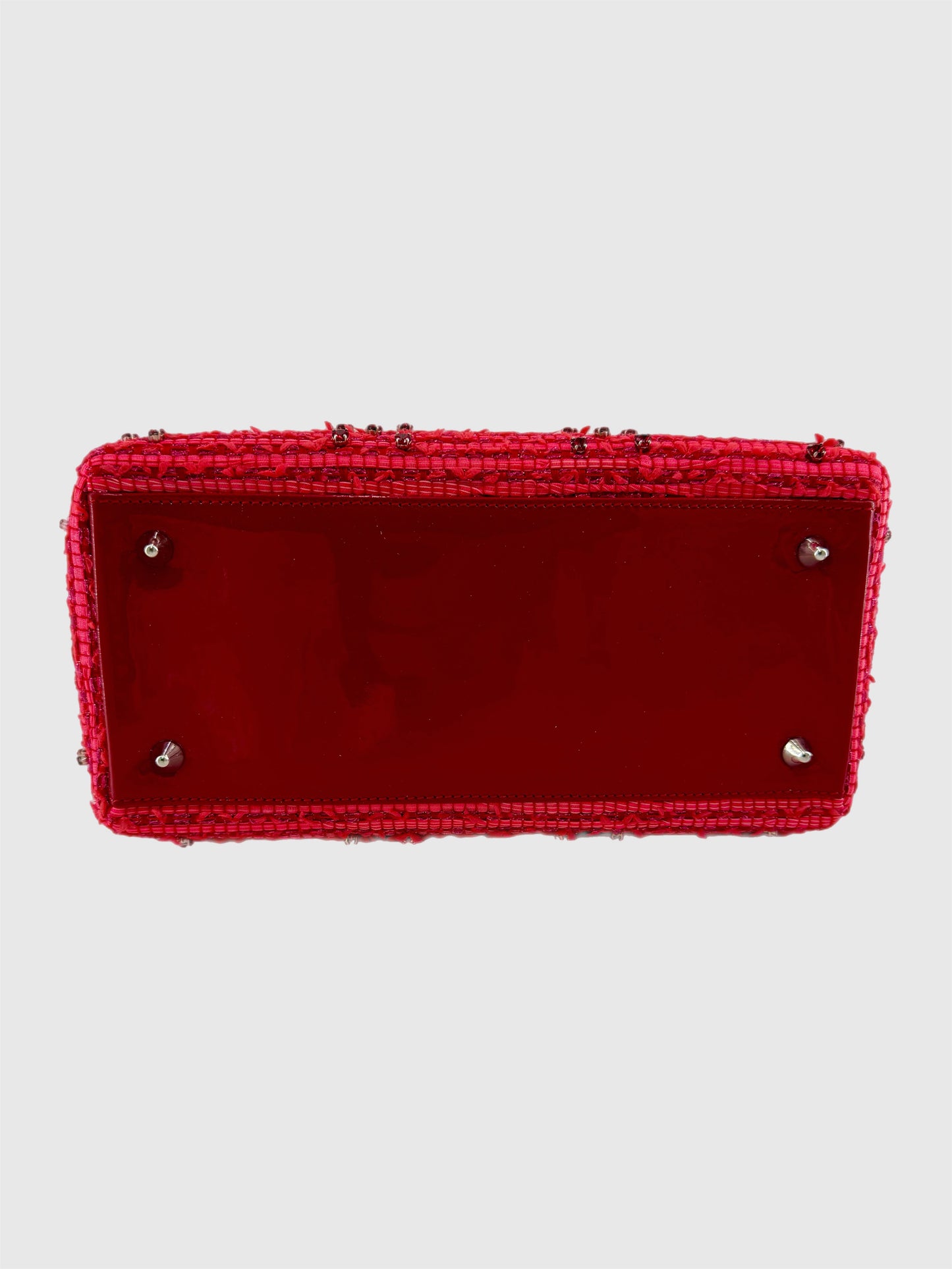 Christian Dior Lady Dior Red Tweed Medium Bag