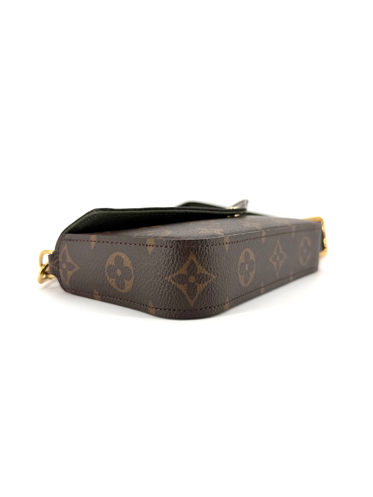 Pre-Owned Louis Vuitton Strap & Go Monogram Canvas Crossbody Bag Green Strap with Detachable Pouch