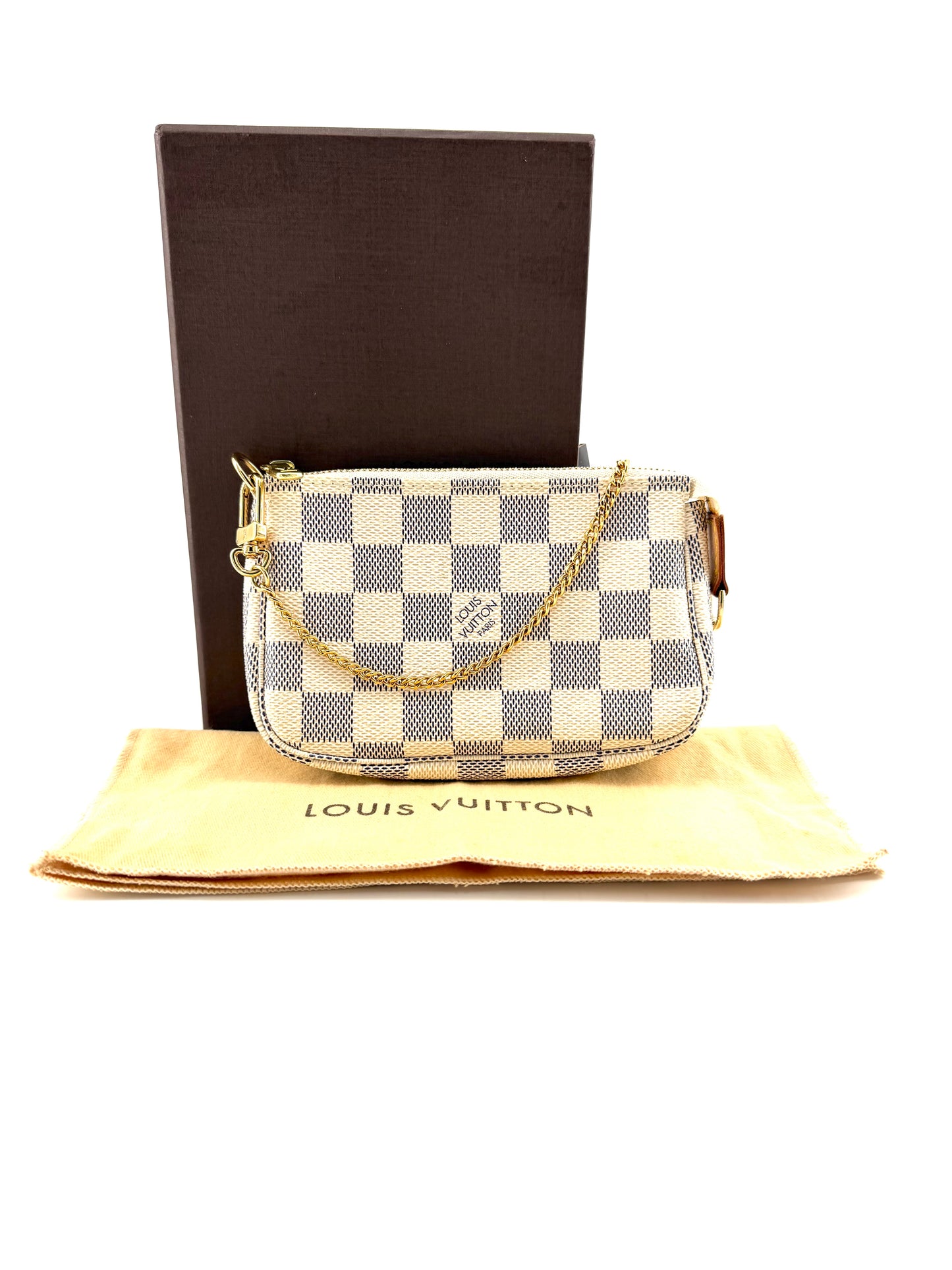 Louis Vuitton Canvas Damier Azur Mini Pochette Shoulder Bag