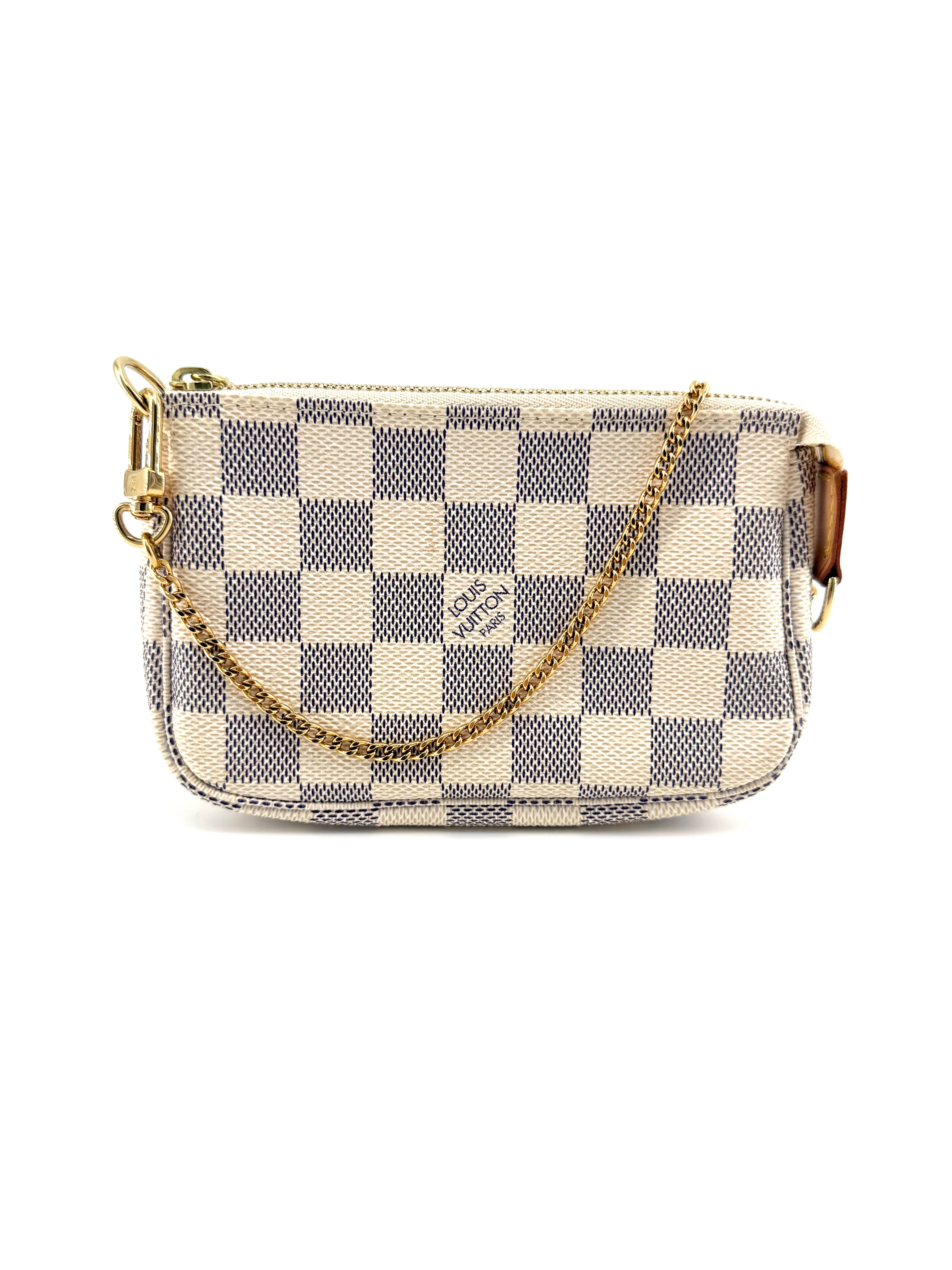 Louis Vuitton Canvas Damier Azur Mini Pochette Shoulder Bag