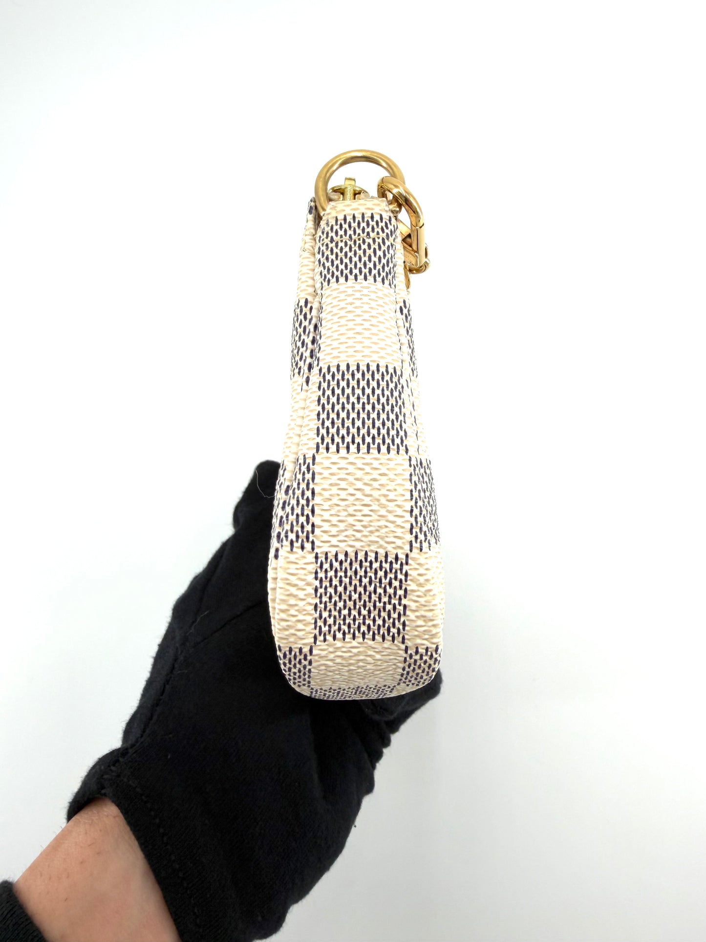 Louis Vuitton Canvas Damier Azur Mini Pochette Shoulder Bag