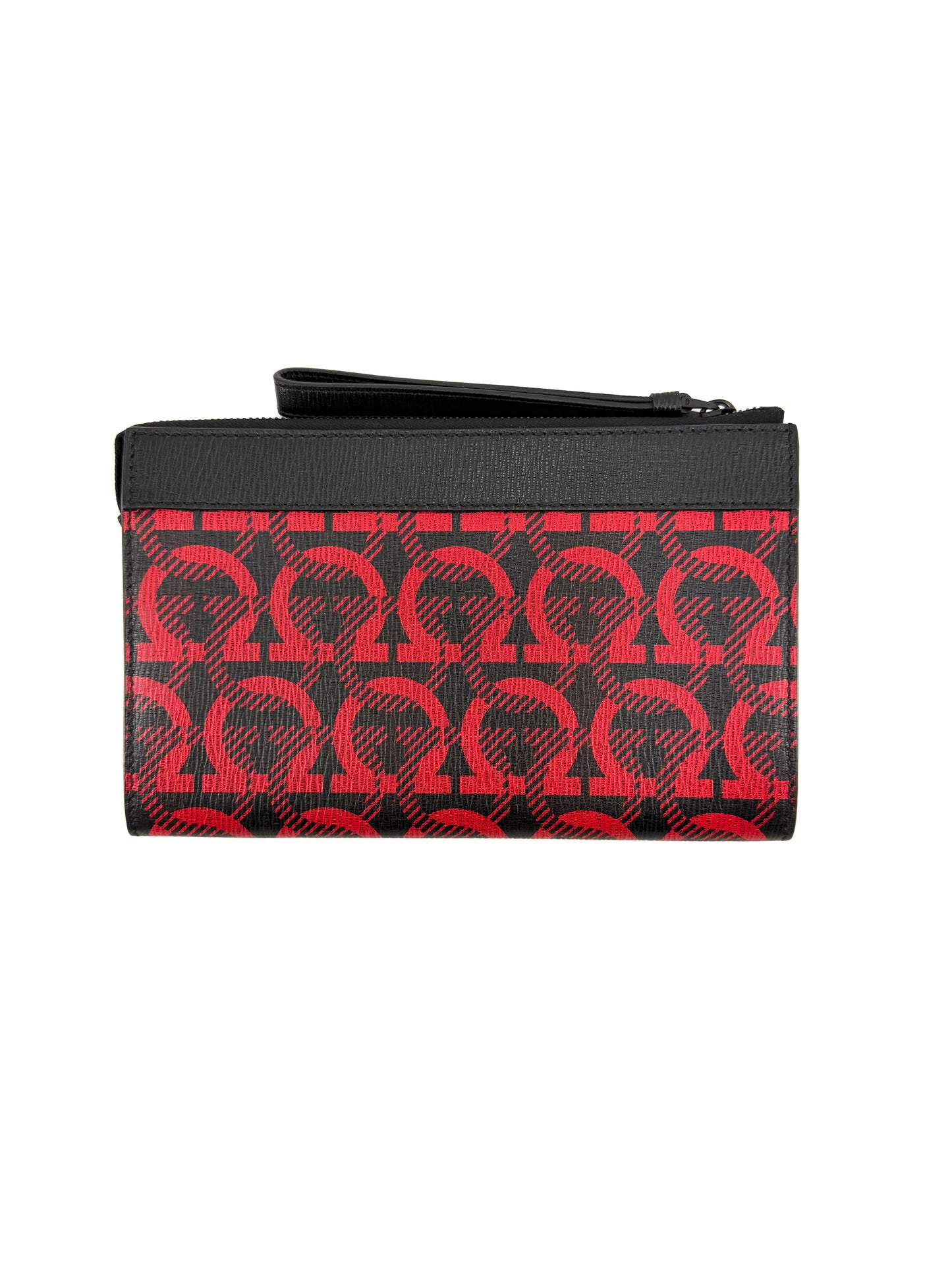 Ferragamo Gancini Red Leather Travel Document Holder Pouch