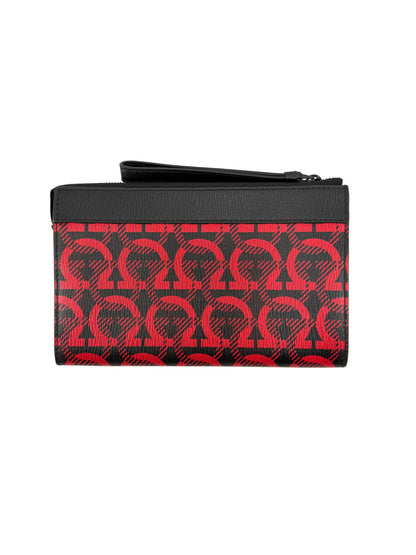 Ferragamo Gancini Red Leather Travel Document Holder Pouch
