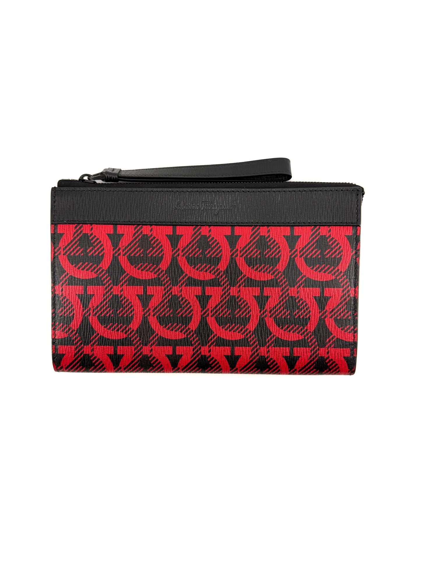 Ferragamo Gancini Red Leather Travel Document Holder Pouch