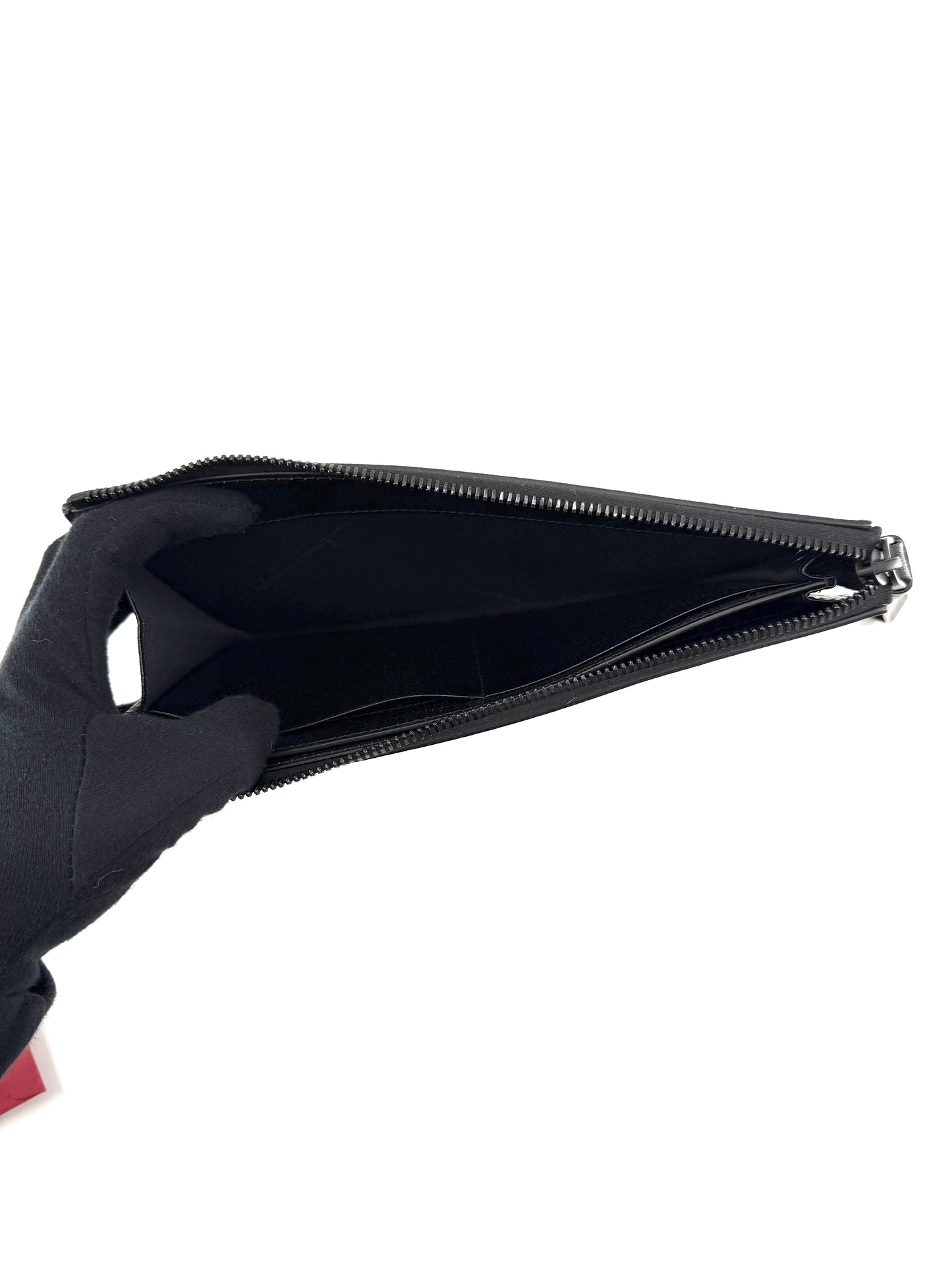 Ferragamo Gancini Red Leather Travel Document Holder Pouch