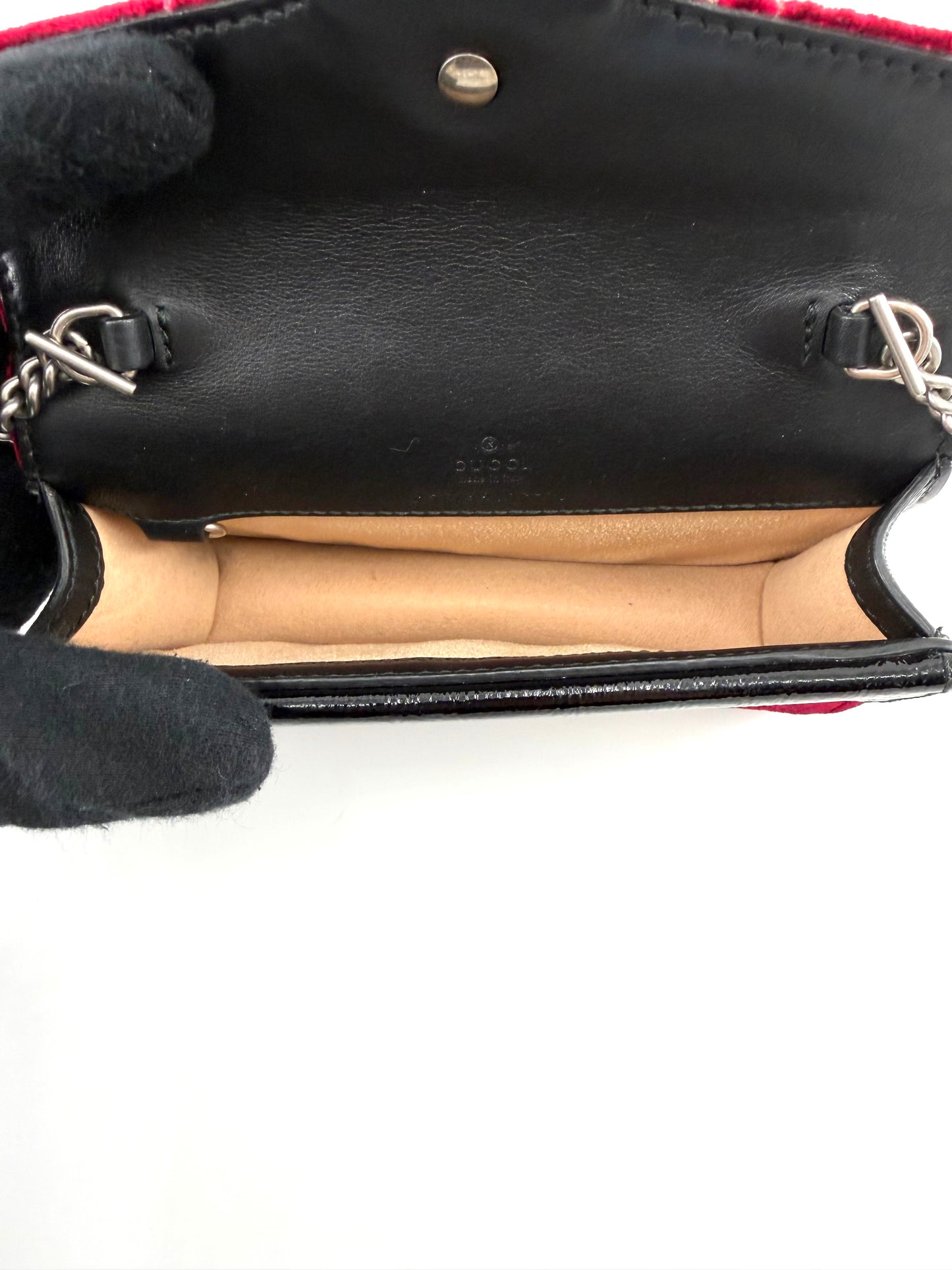 Gucci Crystal Dionysus Burgundy Velvet Crossbody Bag