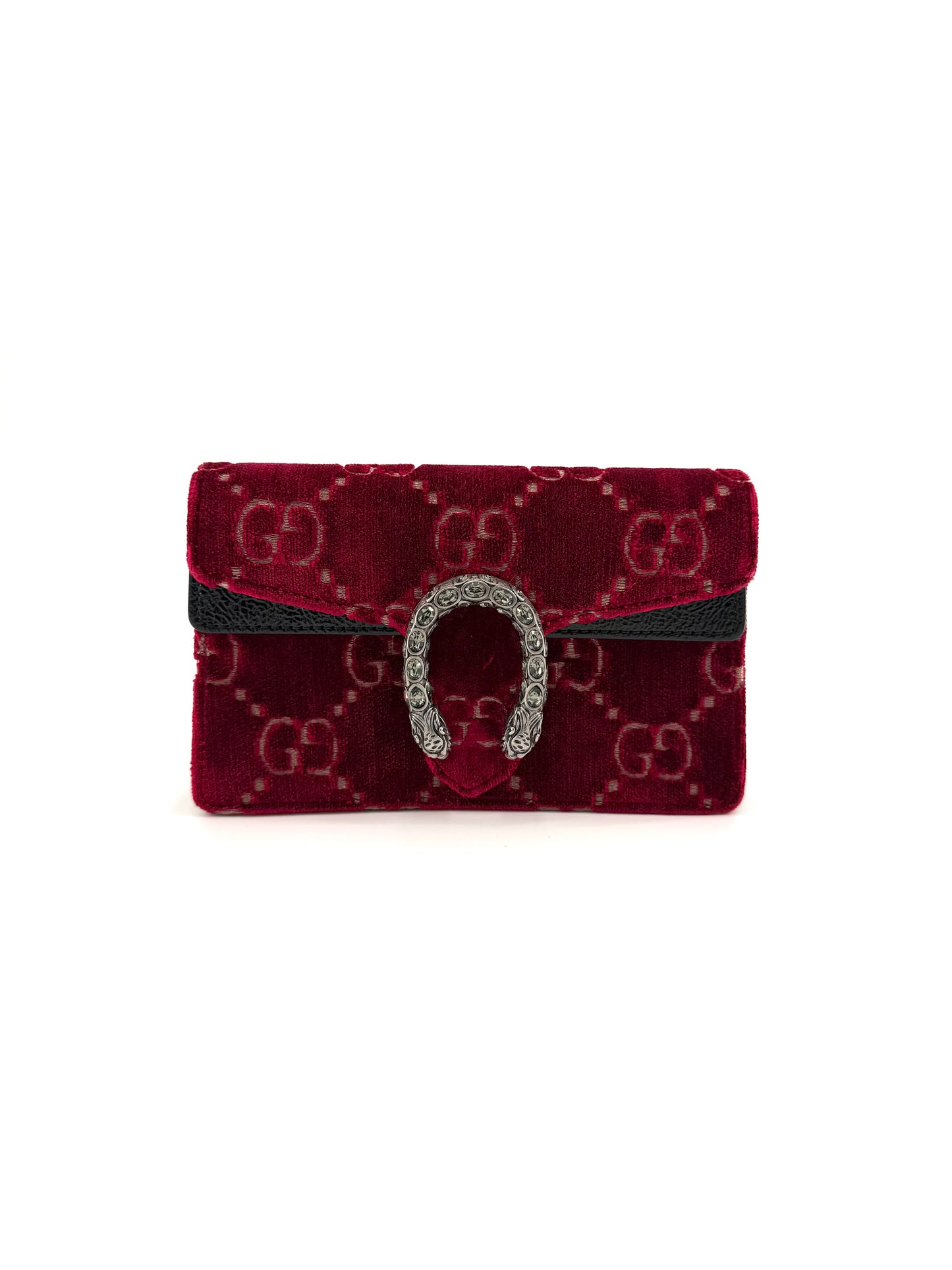 Gucci Crystal Dionysus Burgundy Velvet Crossbody Bag